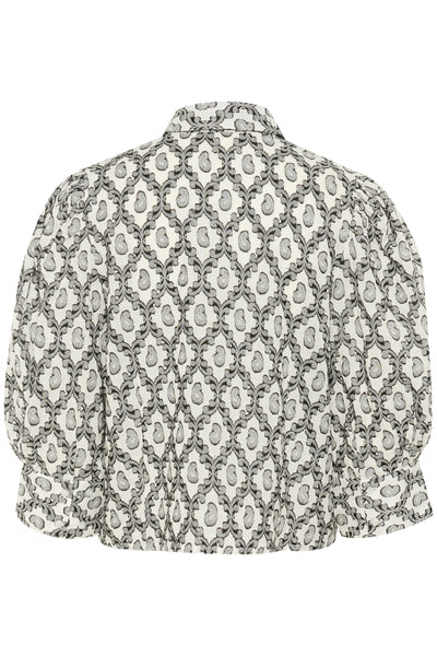 SLErika Hella Shirt 3/4 Creme Cotton Jacquard - 30408456 Thumbnail