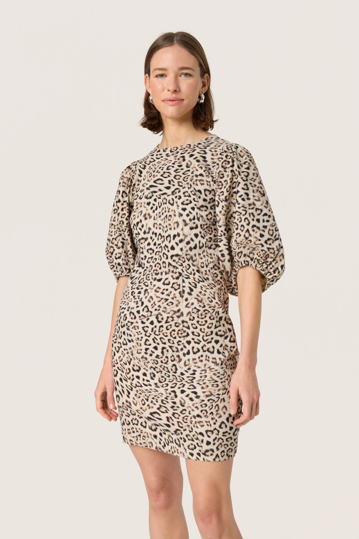 SLZazu Dolore Printed Dress SS Leopard Print - 30408464