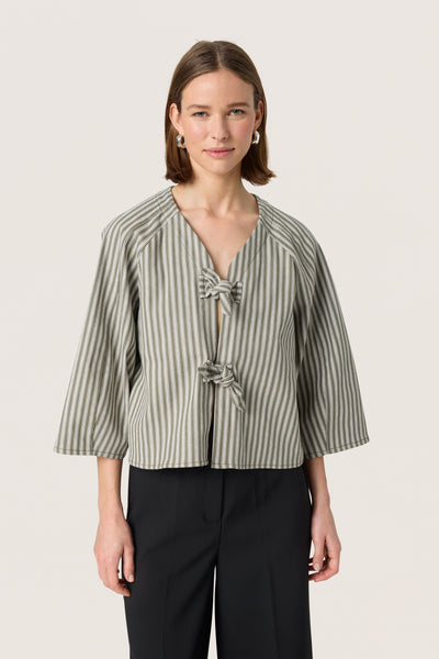 SLLibby Jacket Grape Leaf Denim Stripe - 30408469 Thumbnail