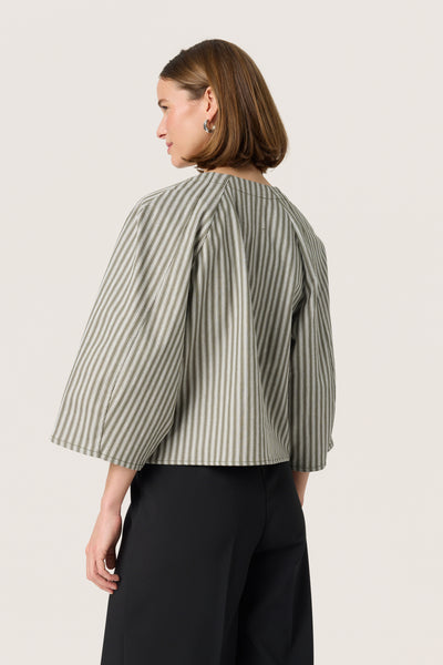 SLLibby Jacket Grape Leaf Denim Stripe - 30408469 Thumbnail