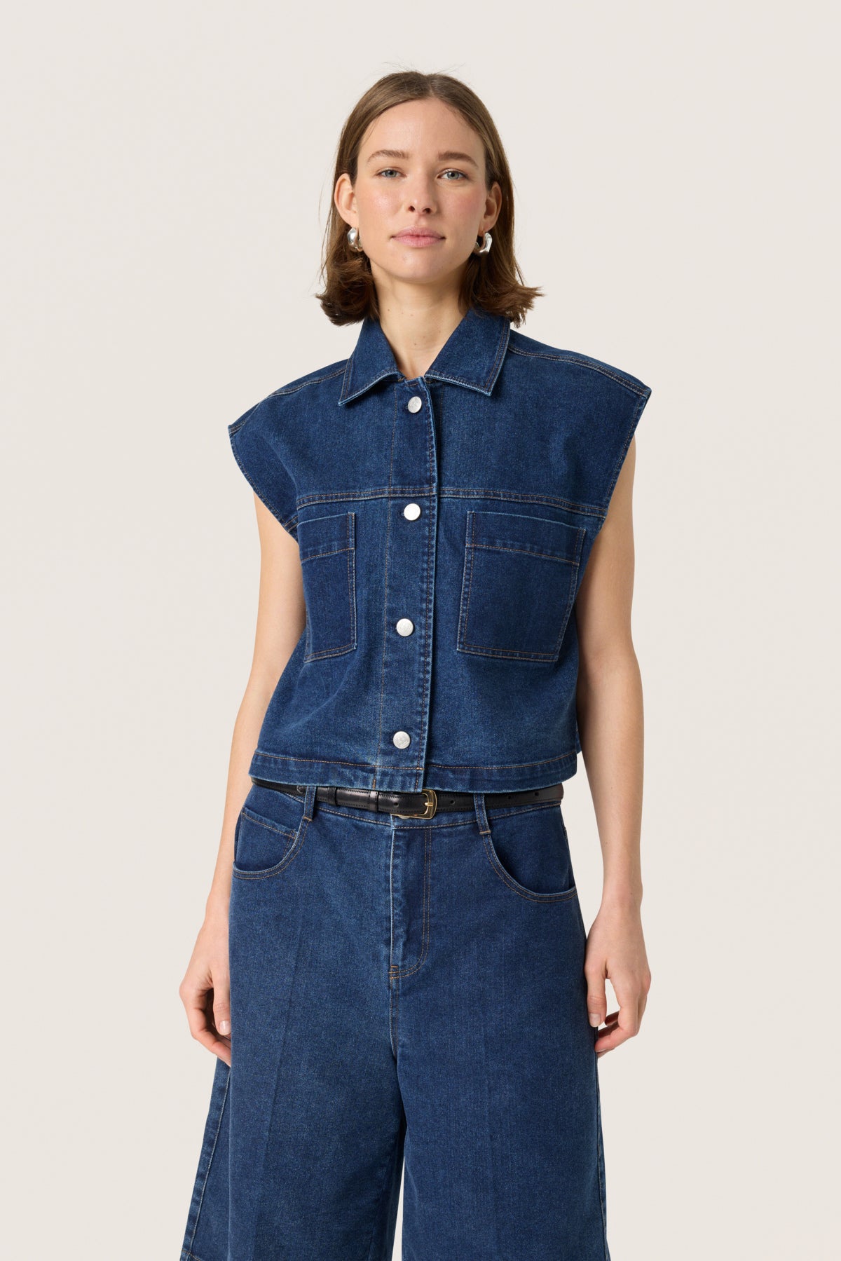 SLCalianna Waistcoat Dark Blue Denim