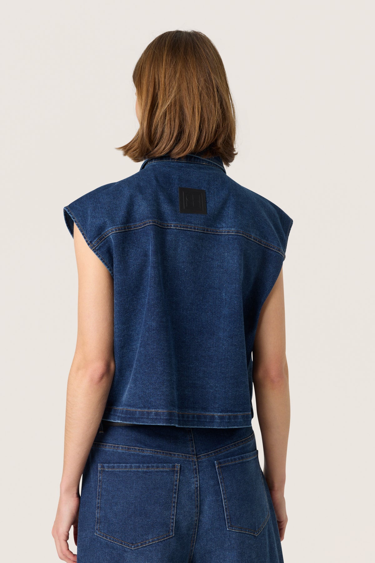 SLCalianna Waistcoat Dark Blue Denim