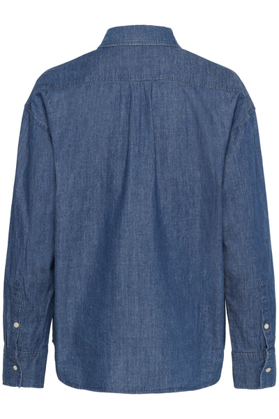 SLChamy Regular Shirt Medium Blue Denim - 30408488 Thumbnail