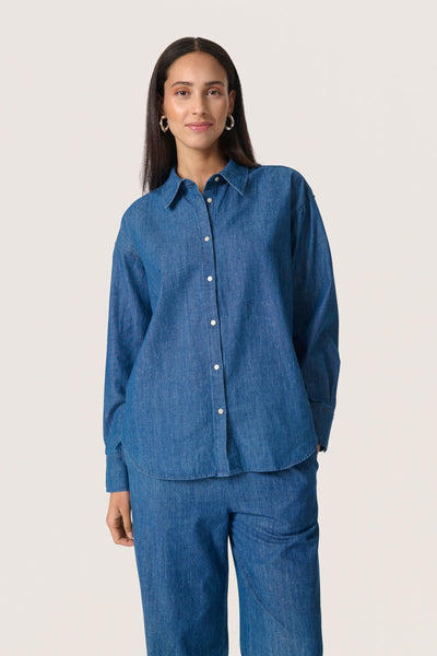 SLChamy Regular Shirt Medium Blue Denim - 30408488 Thumbnail