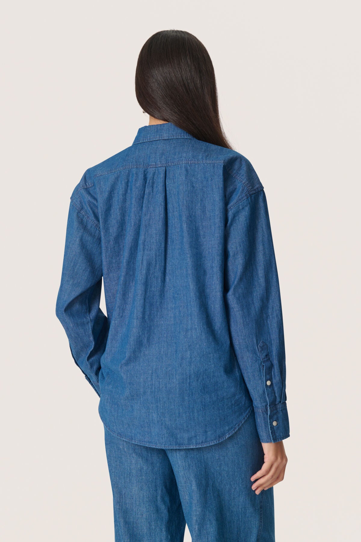 SLChamy Regular Shirt Medium Blue Denim - 30408488