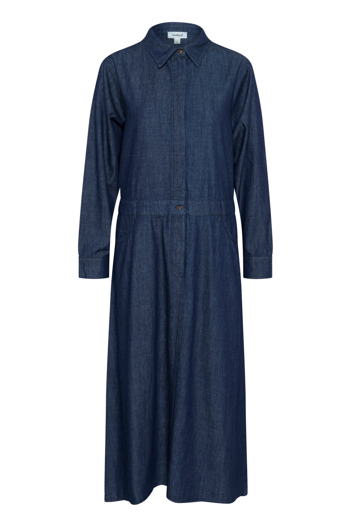 SLChamy Shirt Dress Dark Blue Denim - 30408497