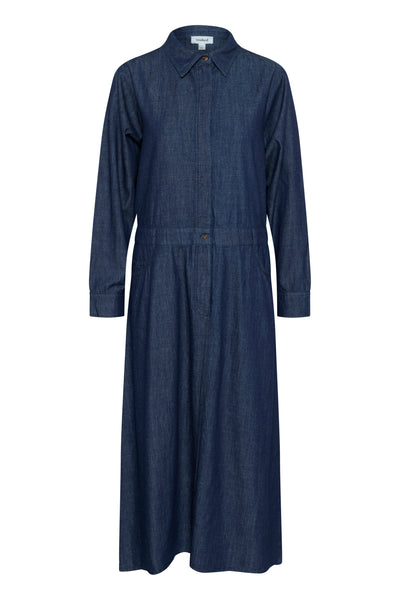 SLChamy Shirt Dress Dark Blue Denim - 30408497 Thumbnail