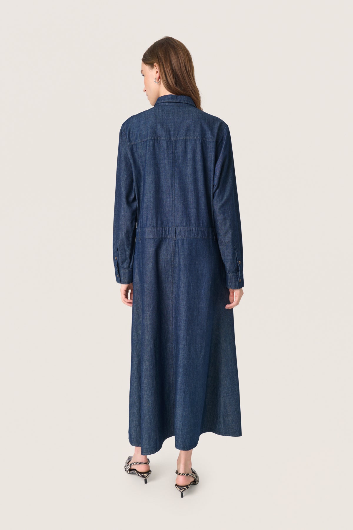 SLChamy Shirt Dress Dark Blue Denim - 30408497
