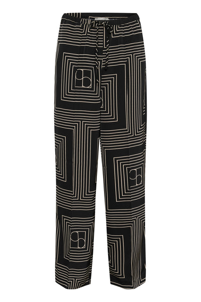 SLTopaz Faustina Pants Black w Oatmeal Monogram - 30408499 Thumbnail