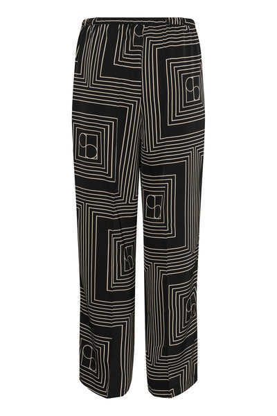 SLTopaz Faustina Pants Black w Oatmeal Monogram - 30408499 Thumbnail