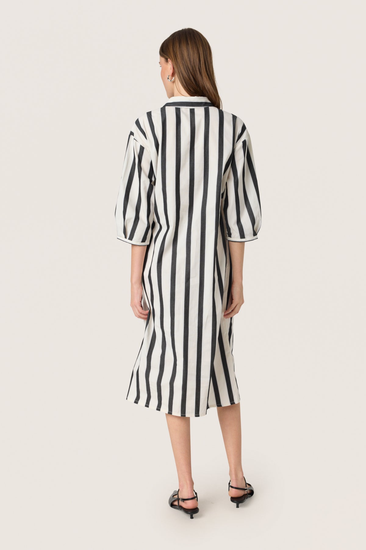 SLNena Shirt Dress Black and White Stripe - 30408517