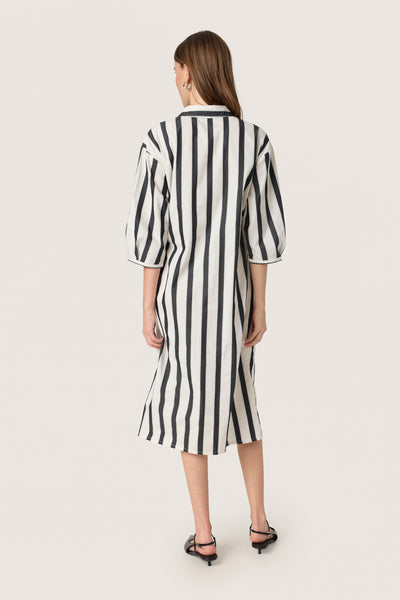SLNena Shirt Dress Black and White Stripe - 30408517 Thumbnail