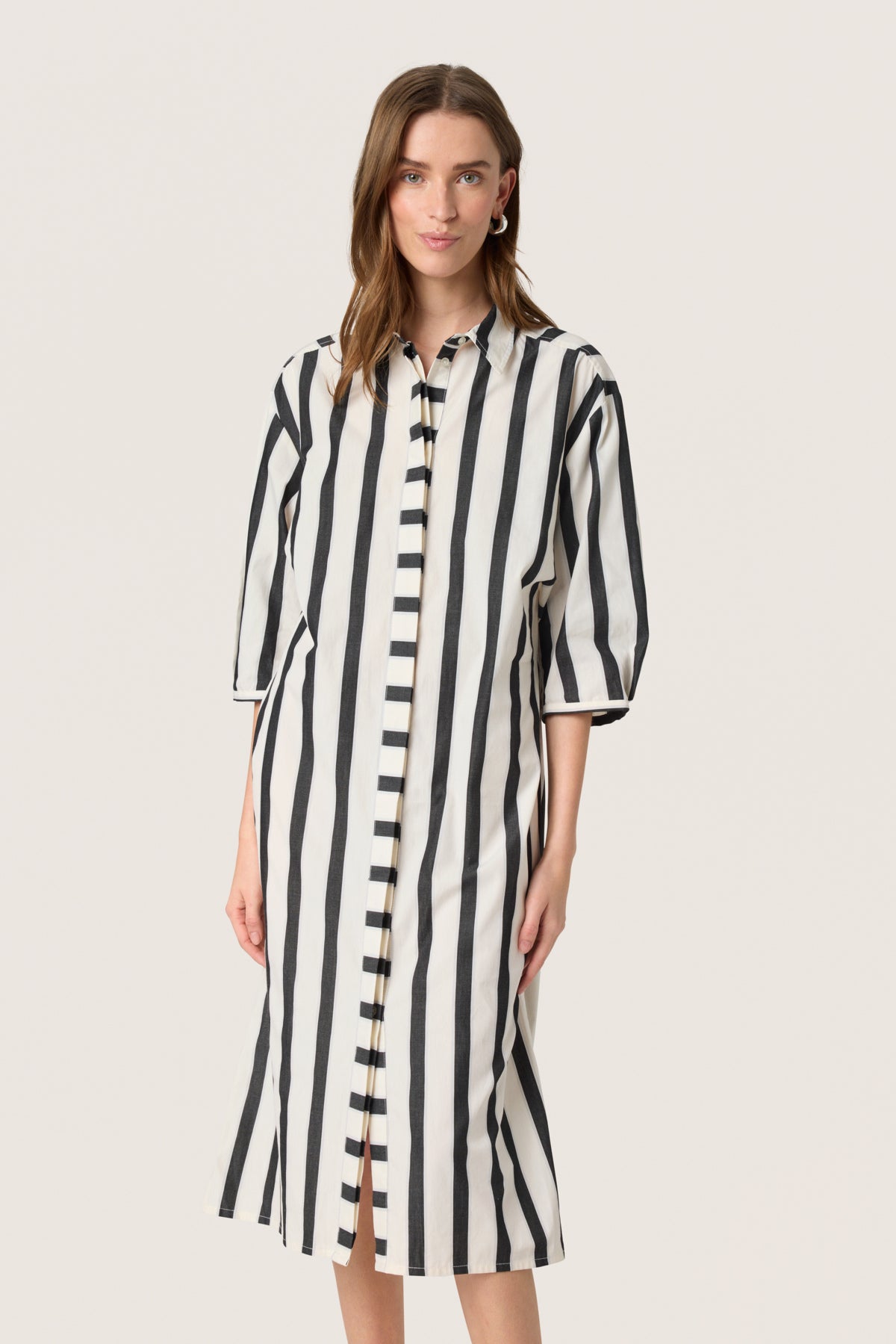 SLNena Shirt Dress Black and White Stripe - 30408517