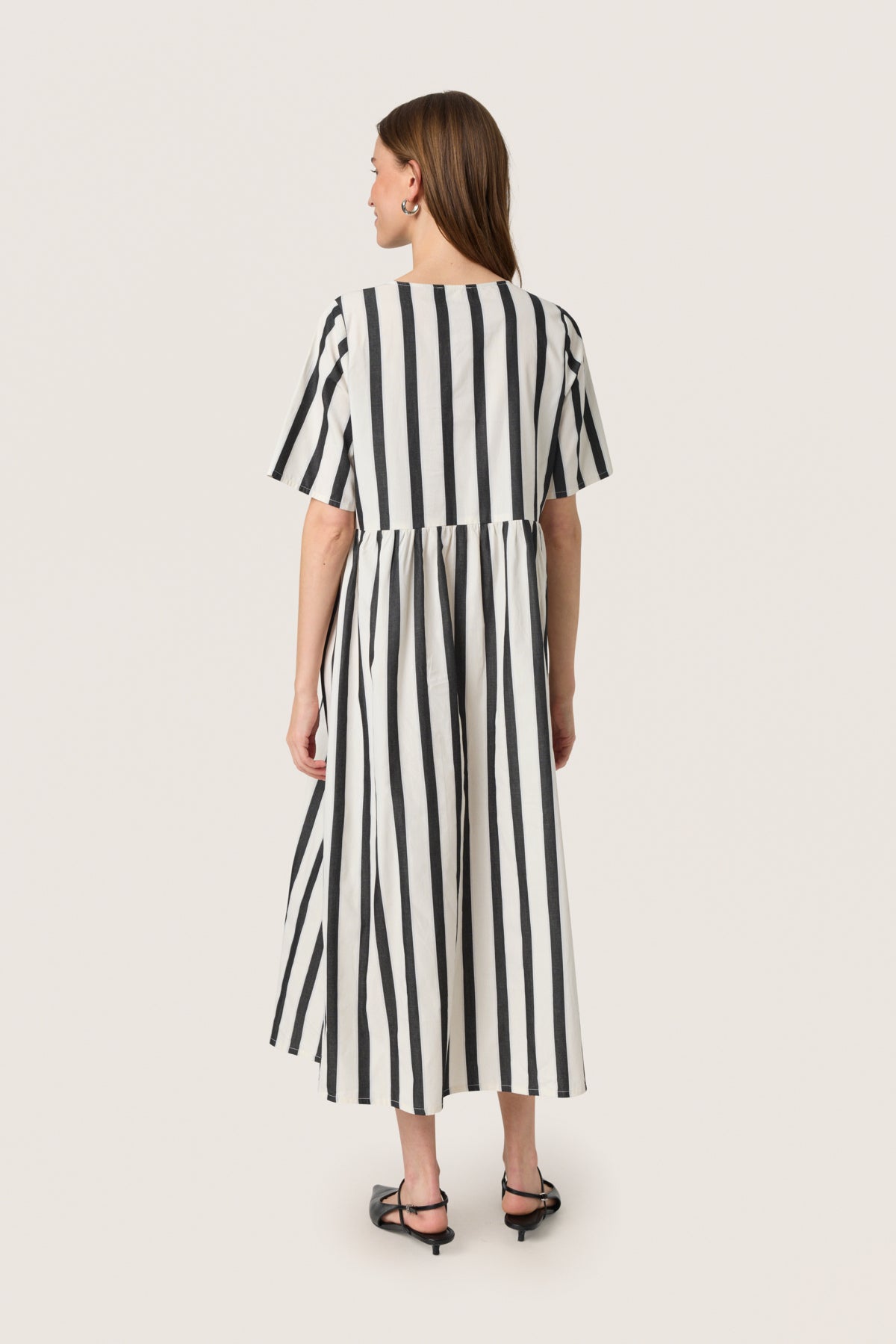 SLNena Dress SS Black and White Stripe - 30408518