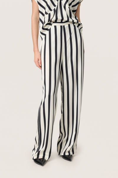 SLClero Milu Printed Pants Black and White Stripe - 30408521 Thumbnail