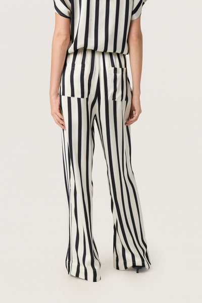 SLClero Milu Printed Pants Black and White Stripe - 30408521 Thumbnail