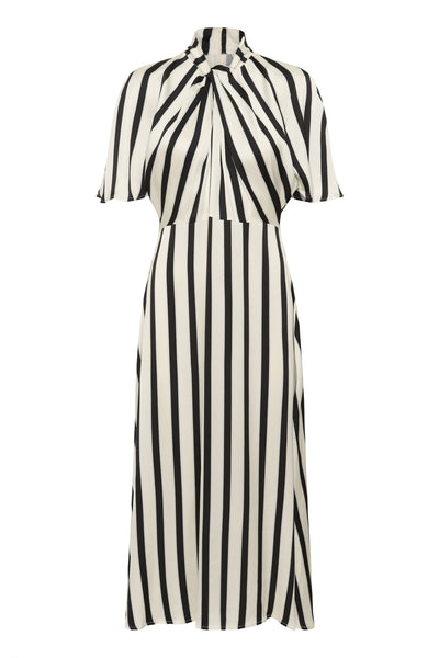 SLClero Miria Printed Dress Black and White Stripe - 30408522 Thumbnail