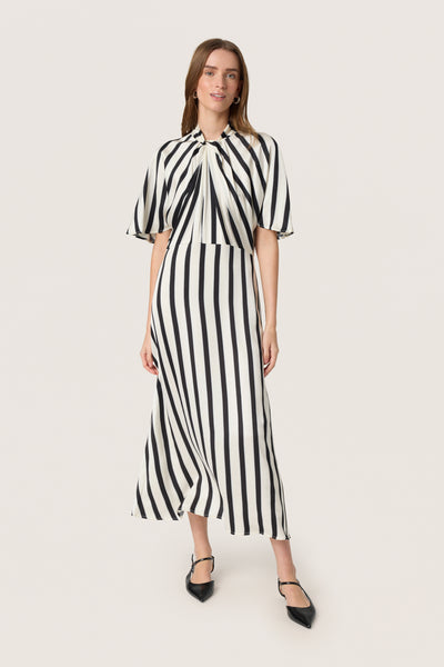 SLClero Miria Printed Dress Black and White Stripe - 30408522 Thumbnail