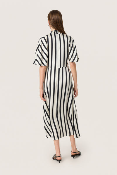 SLClero Miria Printed Dress Black and White Stripe - 30408522 Thumbnail