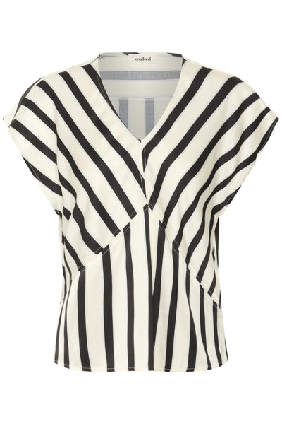 SLClero Printed Top Black and White Stripe - 30408523 Thumbnail