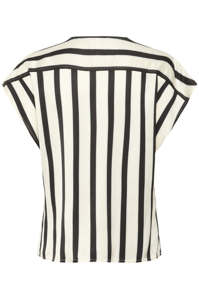 SLClero Printed Top Black and White Stripe - 30408523 Thumbnail