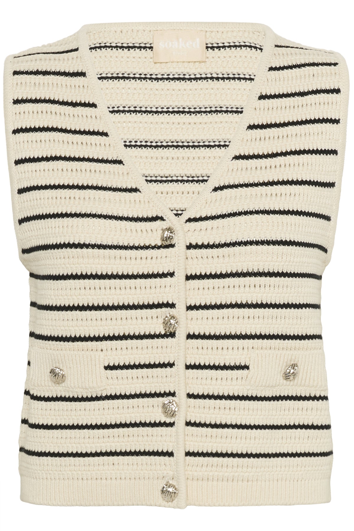 SLMadalena Vest White w Black Stripe - 30408546