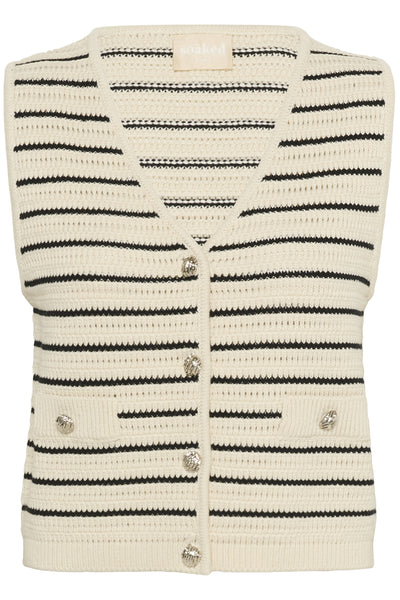SLMadalena Vest White w Black Stripe - 30408546 Thumbnail