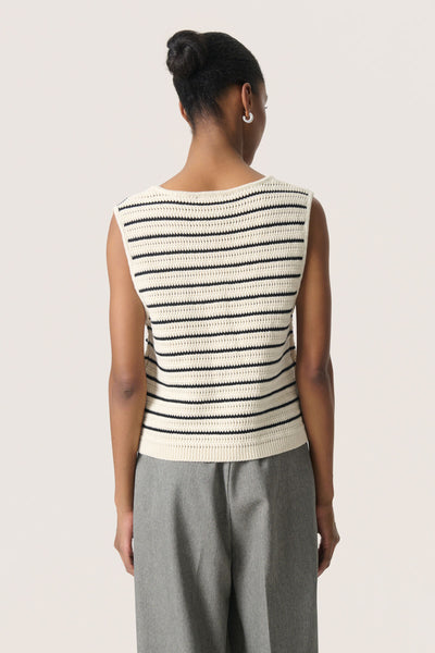 SLMadalena Vest White w Black Stripe - 30408546 Thumbnail