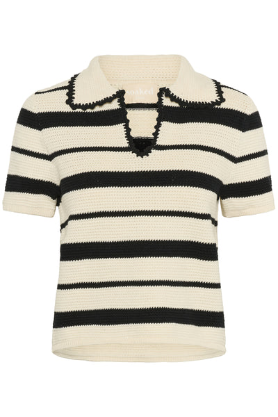 SLMadalena Pullover White w Black Stripe - 30408569 Thumbnail