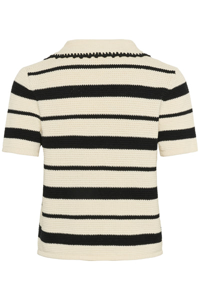 SLMadalena Pullover White w Black Stripe - 30408569 Thumbnail