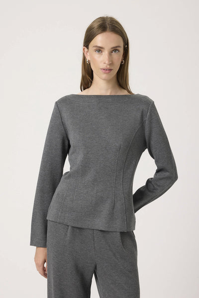 SLMarigold Blouse Grey Melange - 30408578 Thumbnail