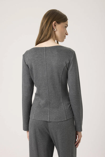 SLMarigold Blouse Grey Melange - 30408578 Thumbnail