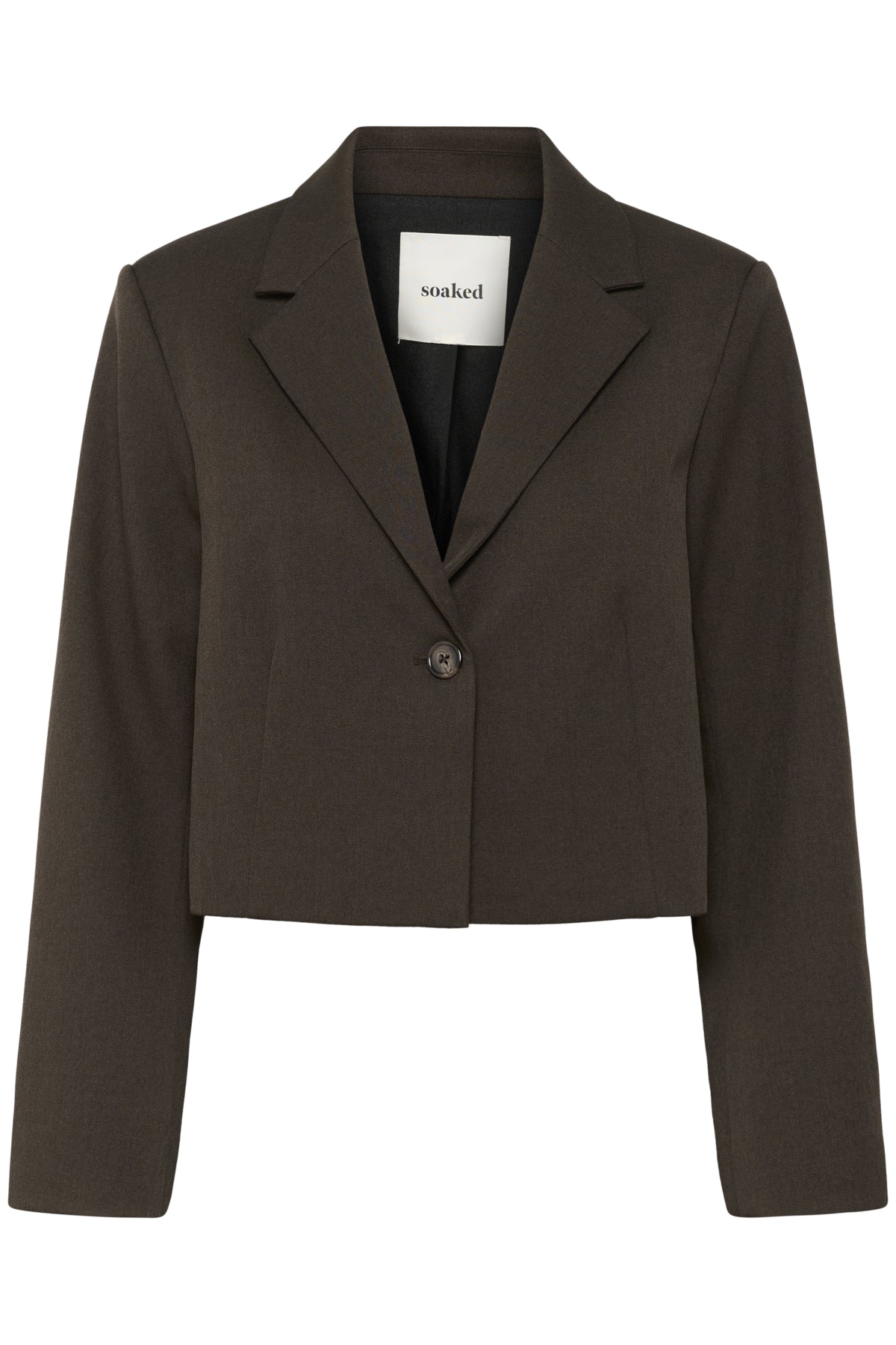 SLLilu Corinne Cropped Blazer Brown Melange Suiting - 30408593