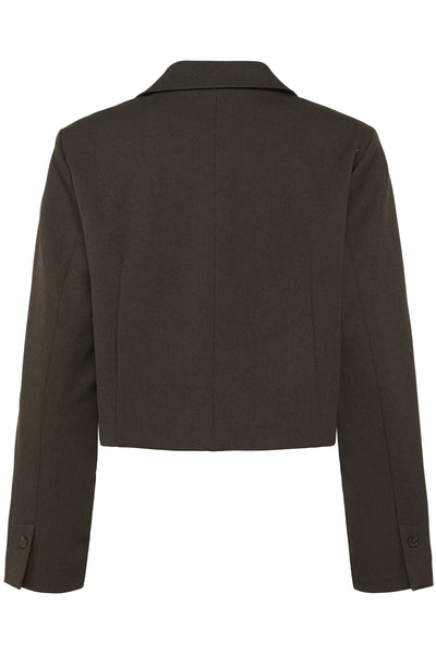 SLLilu Corinne Cropped Blazer Brown Melange Suiting - 30408593 Thumbnail