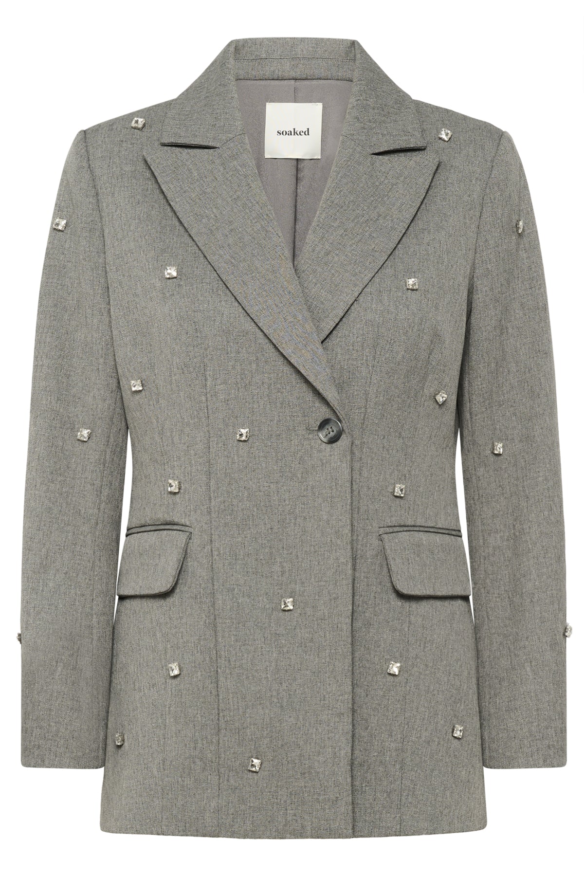 SLLilu Corinne Fitted Blazer Grey Melange Suiting - 30408594