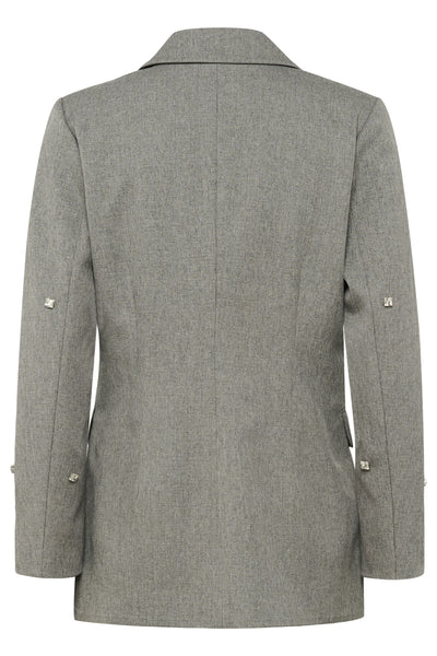 SLLilu Corinne Fitted Blazer Grey Melange Suiting - 30408594 Thumbnail