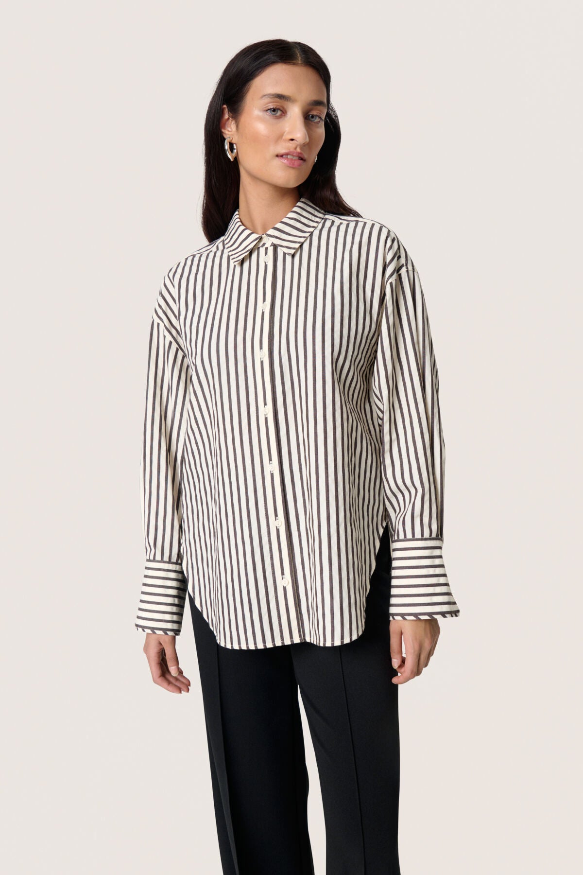 SLToledo Shirt LS White & Chocolate Torte Stripe - 30408603