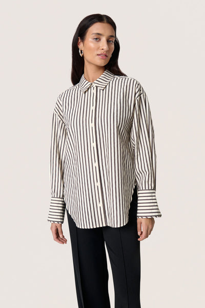 SLToledo Shirt LS White & Chocolate Torte Stripe - 30408603 Thumbnail