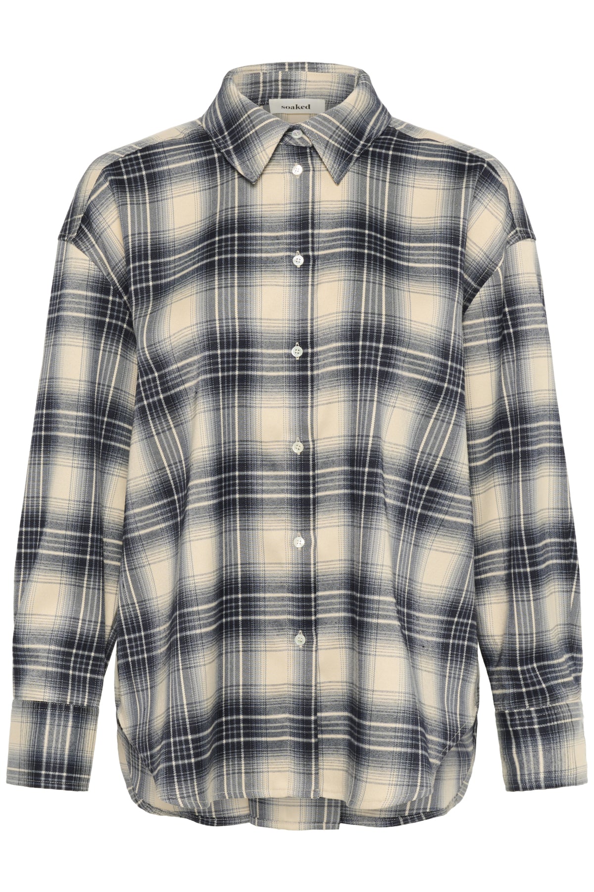 SLPamala Shirt LS Navy Checks - 30408614