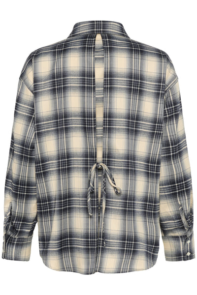 SLPamala Shirt LS Navy Checks - 30408614 Thumbnail