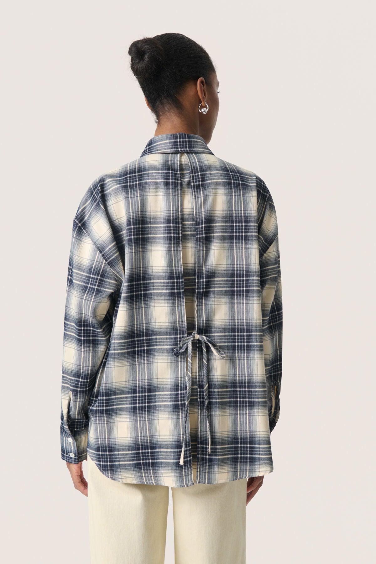 SLPamala Shirt LS Navy Checks - 30408614