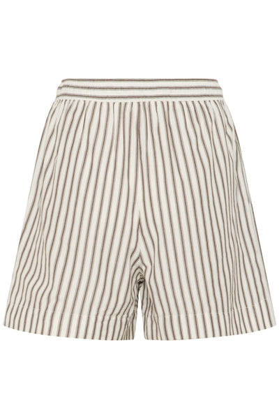 SLMunevo Kaily Shorts Brown and White Stripe - 30408622 Thumbnail
