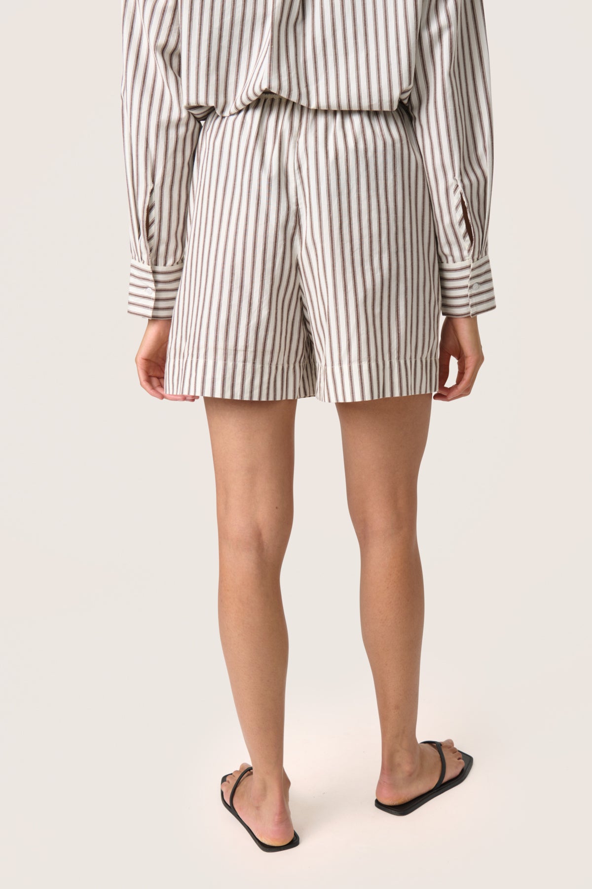 SLMunevo Kaily Shorts Brown and White Stripe - 30408622