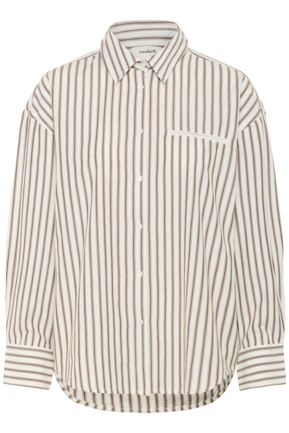 SLMunevo Regular Shirt Brown and White Stripe - 30408624
