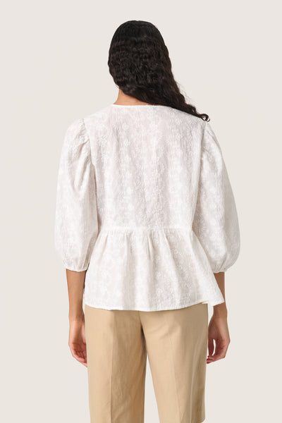 SLIsja Blouse SS Broken White - 30408626 Thumbnail