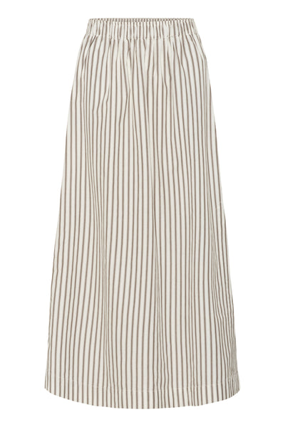 SLMunevo Maxi Skirt Brown and White Stripe - 30408668 Thumbnail