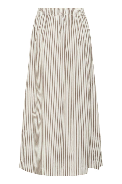SLMunevo Maxi Skirt Brown and White Stripe - 30408668 Thumbnail