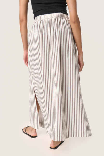 SLMunevo Maxi Skirt Brown and White Stripe - 30408668 Thumbnail