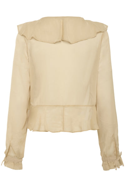 SLJatessan Blouse LS Travertine - 30408669 Thumbnail