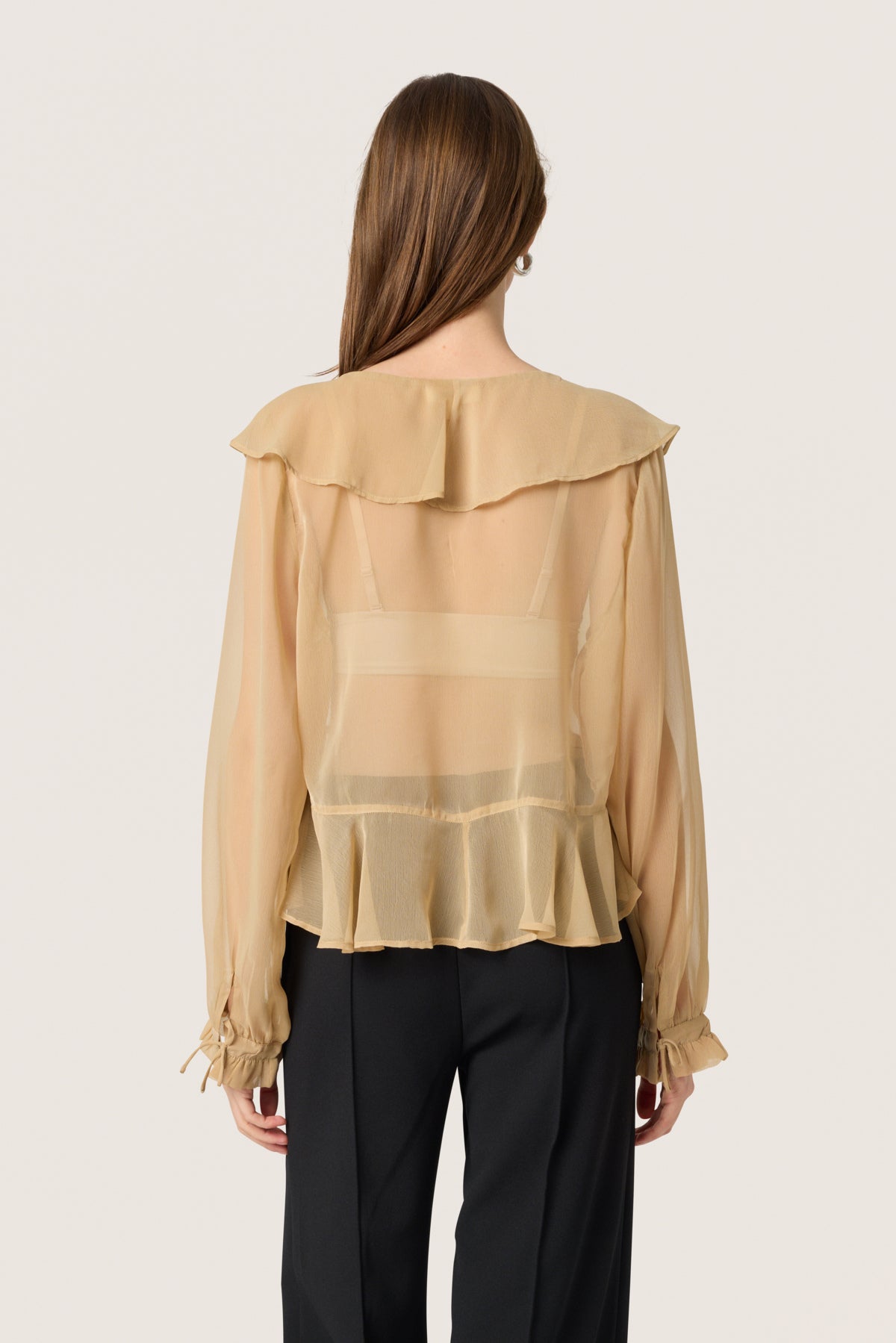 SLJatessan Blouse LS Travertine - 30408669